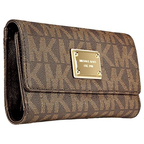 michael kors brown wallet bag with gold chain|brown designer inspired wallet.